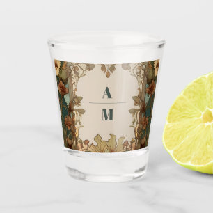 Flora Vintage Art Nouveau Hochzeit Schnapsglas