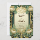 Flora Vintage Hochzeit Einladung Jugendstil (Vorderseite)