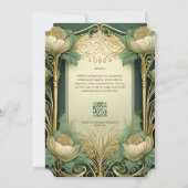 Flora Vintage Hochzeit Einladung Jugendstil (Rückseite)