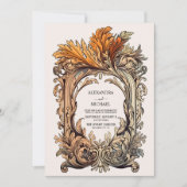 Flora Vintage Jugendstil-Hochzeit Einladung (Vorderseite)