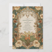 Flora Vintage Jugendstil-Hochzeit Einladung (Vorderseite)