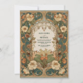 Flora Vintage Jugendstil-Hochzeit Einladung (Vorderseite)