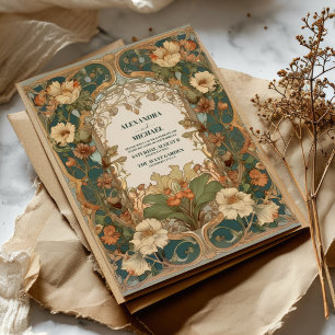 Flora Vintage Jugendstil-Hochzeit Einladung