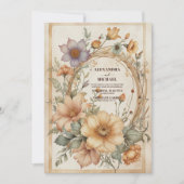 Flora Vintage Jugendstil-Hochzeit Einladung (Vorderseite)