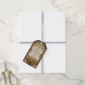 Flora Vintage Jugendstil-Hochzeit Geschenkanhänger (Mit Garn)