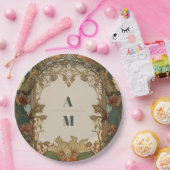 Flora Vintage Jugendstil-Hochzeit Pappteller (Party)