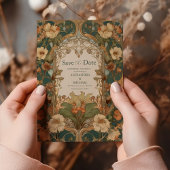 Flora Vintage Jugendstil-Hochzeit Save The Date