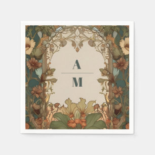 Flora Vintage Jugendstil-Hochzeit Serviette
