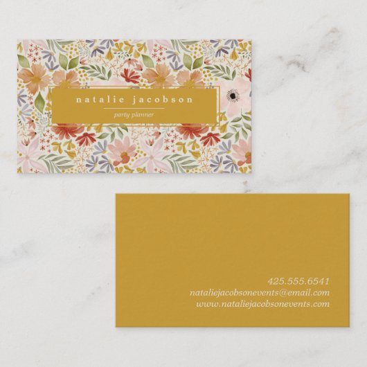 Flora-Visitenkarte für Wasserfarben Visitenkarte (Vorne/Hinten)