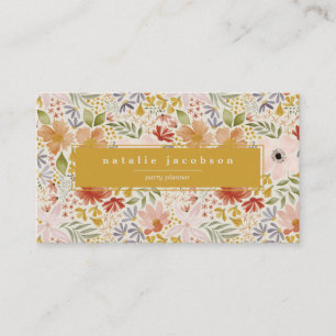 Flora-Visitenkarte für Wasserfarben Visitenkarte