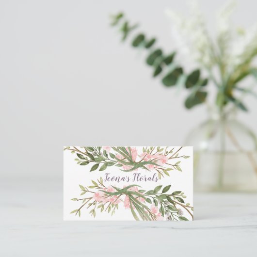 Flora-Visitenkarte für Wasserfarben Visitenkarte (Stehend Vorderseite)