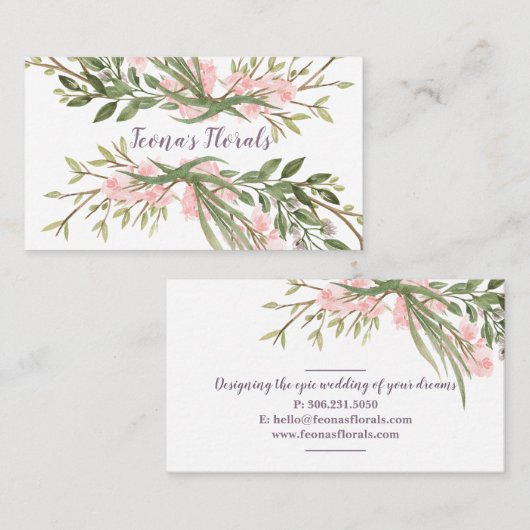 Flora-Visitenkarte für Wasserfarben Visitenkarte (Vorne/Hinten)
