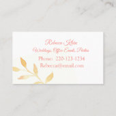 Flora-Visitenkarte für Wasserfarben Visitenkarte (Rückseite)