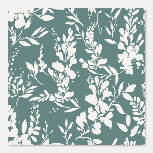 Flora wallpaper in teal and white tapete (Vorderseite)