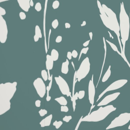 Flora wallpaper in teal and white tapete (Naht)