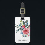 Flora Wasserfarbe Elegant Personalisiert Gepäckanhänger<br><div class="desc">Floral Watercolor Elegante Personalisierte Gepäckmarke</div>