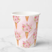 Flora Wasserfarbe Ice Creme Pappbecher (Vorderseite)