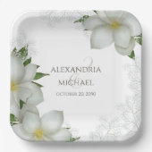 Flora Wasserfarben Magnolia Blume Magnolia Pappteller (Vorderseite)