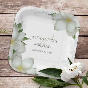 Flora Wasserfarben Magnolia Blume Magnolia Pappteller