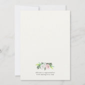 Flora-weiße, grüne Brautparty-Karte Einladung (Rückseite)