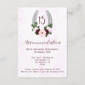 Flora Western Horseshoe Quinceanera Unterkunft Begleitkarte (Vorderseite)