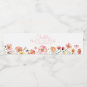 Flora-Wildblume Brautparty Wasser Flasche Etikett (Einzelnes Label)