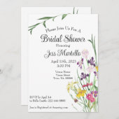 Flora Wildblume Iris Bridal Dusche Einladung (Vorne/Hinten)