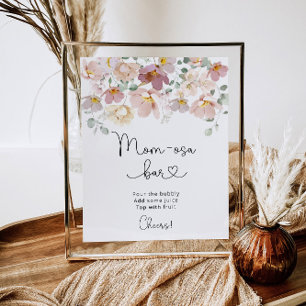 Flora Wildblumen Babydusche Momosa Bar Poster