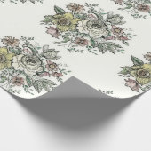 Floraison-Design auf Verpackungspapier Geschenkpapier (Ecke)