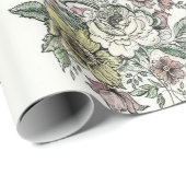 Floraison-Design auf Verpackungspapier Geschenkpapier (Rolleneckpunkt)