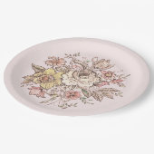 Floraison - Teller aus rosa Papier (Schrägansicht)