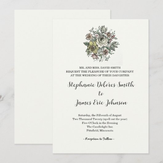 FLORAISON (zur Blüte) Einladung (Vorne/Hinten)