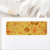 FLORAL17 RETRO ORANGES TAN BURNT DISTRESSED TEXTUR (Insitu)