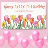 Floral 100. Geburtstag Banner