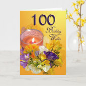 Floral 100. Geburtstag wünscht Geburtskarte Karte (Gelbe Blume)