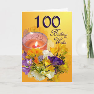 Floral 100. Geburtstag wünscht Geburtskarte Karte
