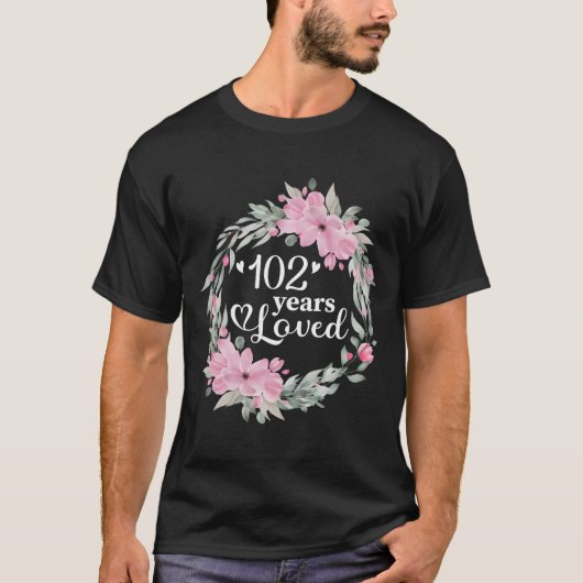 Floral 102 Bday 102Nd T-Shirt (Vorderseite)