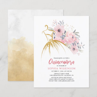 Floral 15. Geburtstag Imitate Gold Dress Modern