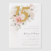 Floral 15. Geburtstag Quinceanera Pergament Einladungen (Vorderseite)