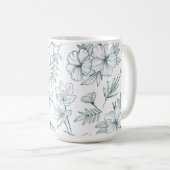 Floral 15oz Coffee Mug Kaffeetasse (VorderseiteRechts)