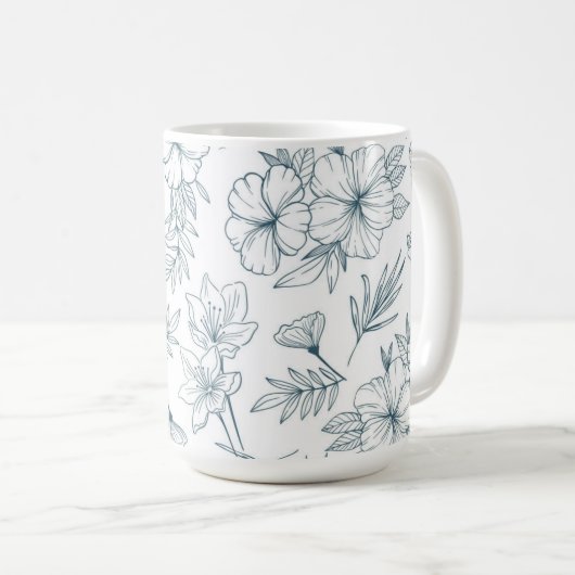 Floral 15oz Coffee Mug Kaffeetasse (VorderseiteRechts)