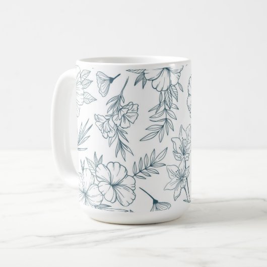 Floral 15oz Coffee Mug Kaffeetasse (Vorderseite Links)