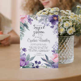 Floral 16 . Geburtstag Birthday Party Einladung