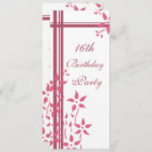 Floral 16. Geburtstagsparty Einladungen (Vorne/Hinten)