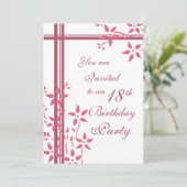 Floral 18. Geburtstagsparty Einladungen (Stehend Vorderseite)