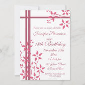 Floral 18. Geburtstagsparty Einladungen (Rückseite)