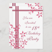 Floral 18. Geburtstagsparty Einladungen (Vorne/Hinten)