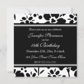 Floral 18. Geburtstagsparty Einladungen (Rückseite)