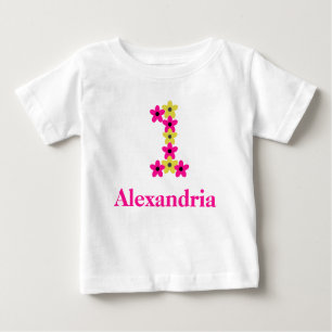 Floral 1. Geburtstag Baby T - Shirt