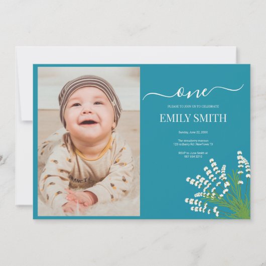 Floral 1. Geburtstagskarte (Vorderseite)